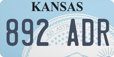 KS license plate 892ADR