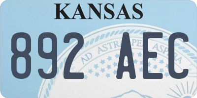 KS license plate 892AEC