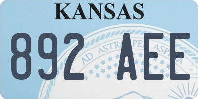 KS license plate 892AEE