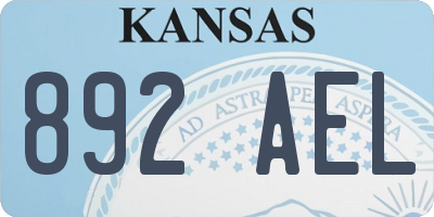 KS license plate 892AEL