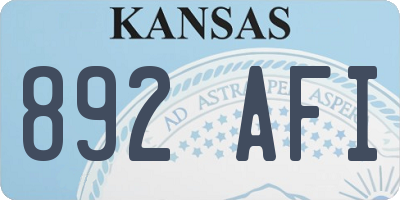 KS license plate 892AFI