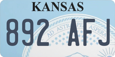 KS license plate 892AFJ