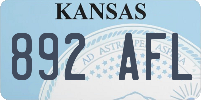 KS license plate 892AFL