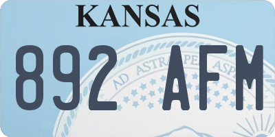 KS license plate 892AFM