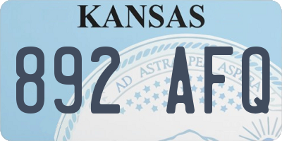 KS license plate 892AFQ