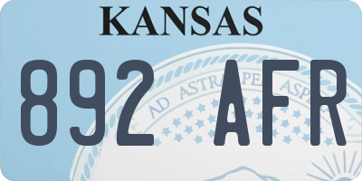 KS license plate 892AFR
