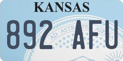 KS license plate 892AFU