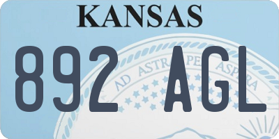 KS license plate 892AGL