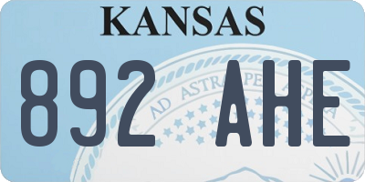 KS license plate 892AHE