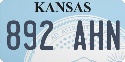 KS license plate 892AHN