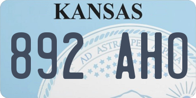 KS license plate 892AHO