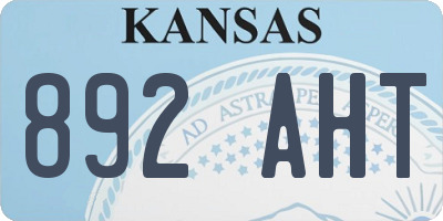 KS license plate 892AHT