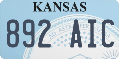 KS license plate 892AIC