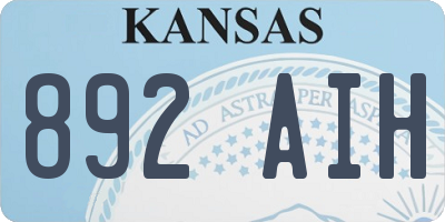 KS license plate 892AIH