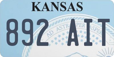 KS license plate 892AIT