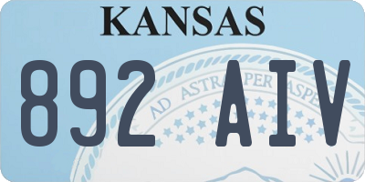 KS license plate 892AIV