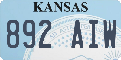 KS license plate 892AIW