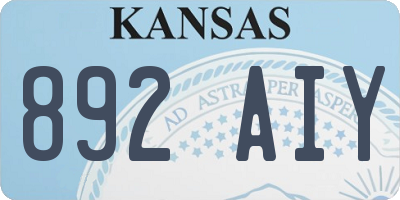 KS license plate 892AIY