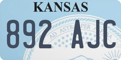 KS license plate 892AJC