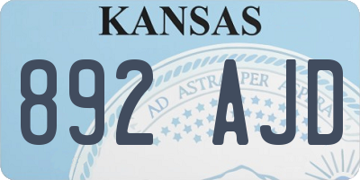 KS license plate 892AJD