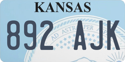 KS license plate 892AJK