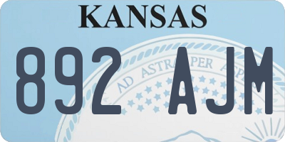 KS license plate 892AJM