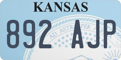 KS license plate 892AJP