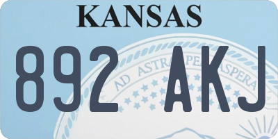 KS license plate 892AKJ