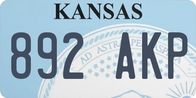 KS license plate 892AKP