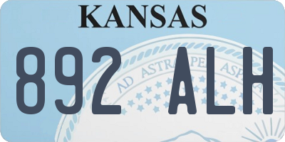 KS license plate 892ALH