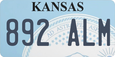 KS license plate 892ALM