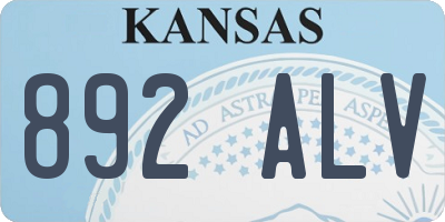 KS license plate 892ALV