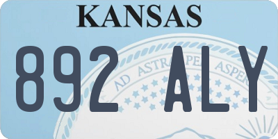 KS license plate 892ALY
