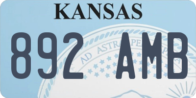 KS license plate 892AMB