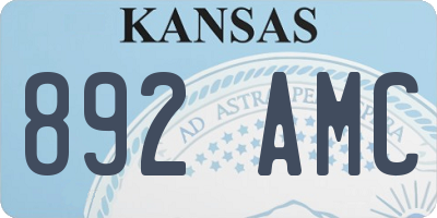 KS license plate 892AMC