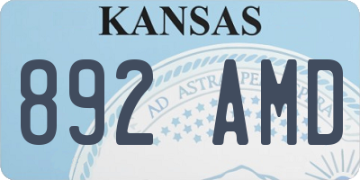 KS license plate 892AMD