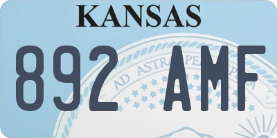 KS license plate 892AMF