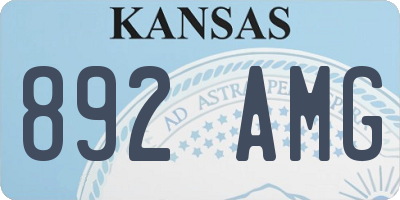 KS license plate 892AMG