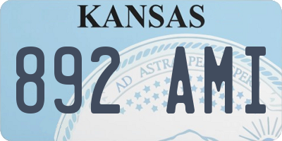KS license plate 892AMI