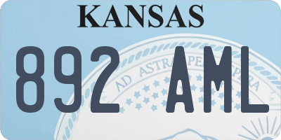 KS license plate 892AML
