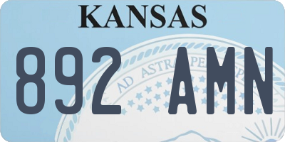 KS license plate 892AMN