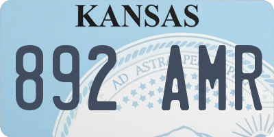 KS license plate 892AMR