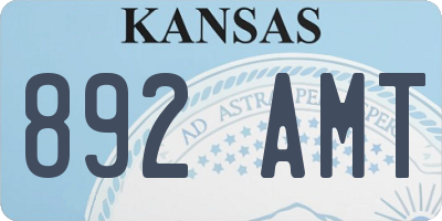 KS license plate 892AMT