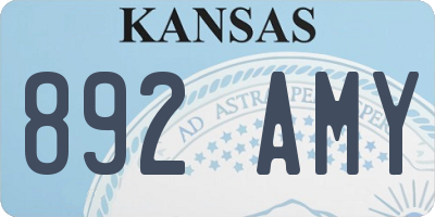 KS license plate 892AMY