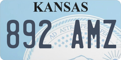 KS license plate 892AMZ