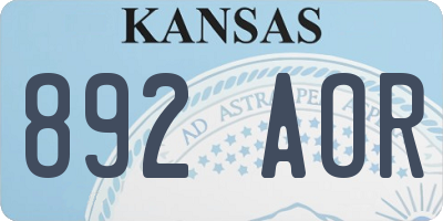 KS license plate 892AOR