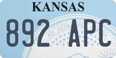 KS license plate 892APC