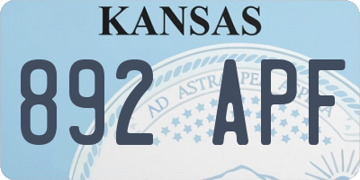 KS license plate 892APF