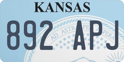 KS license plate 892APJ