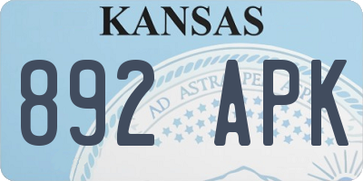 KS license plate 892APK